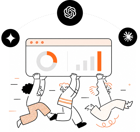 Business analytics dashboard used across AI platforms